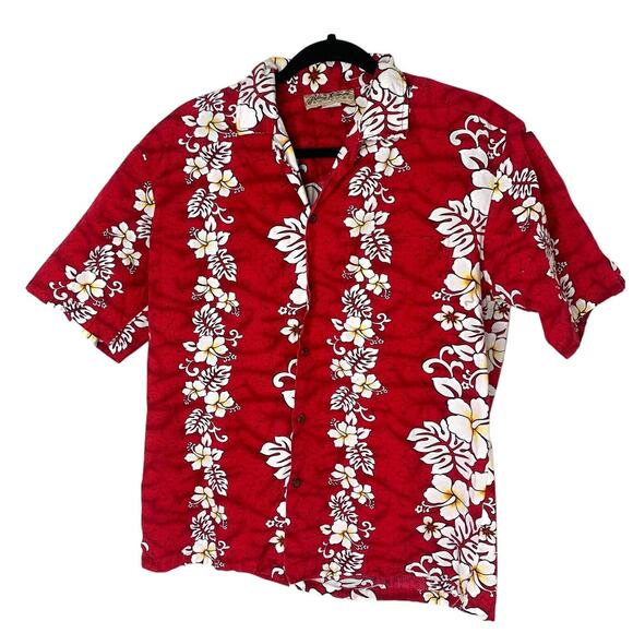 Vintage Blue Hawaii Brand Hawaiian Islands Button Shirt Mens Medium Tropical USA - Picture 1 of 7